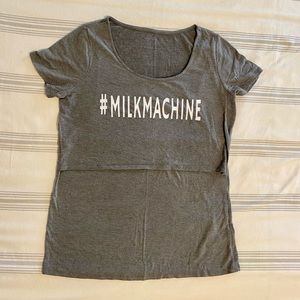Motherhood Maternity Nursing Tee. Gray. Size S